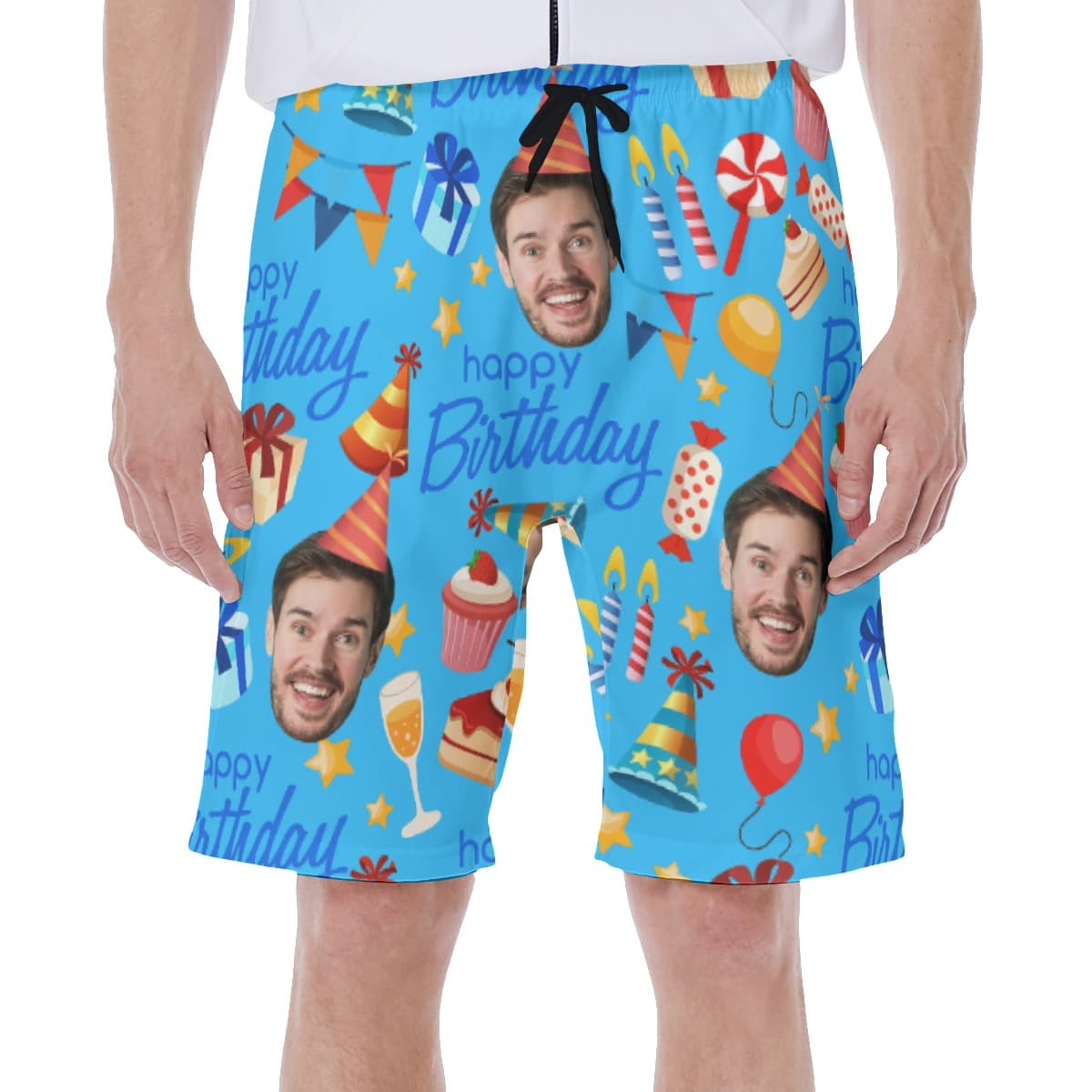 Custom Face Birthday Hawaiian Swim Trunks For Men (1)