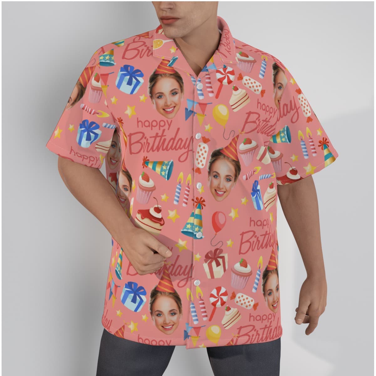 Custom Face Happy Birthday Hawaiian Shirt (1)