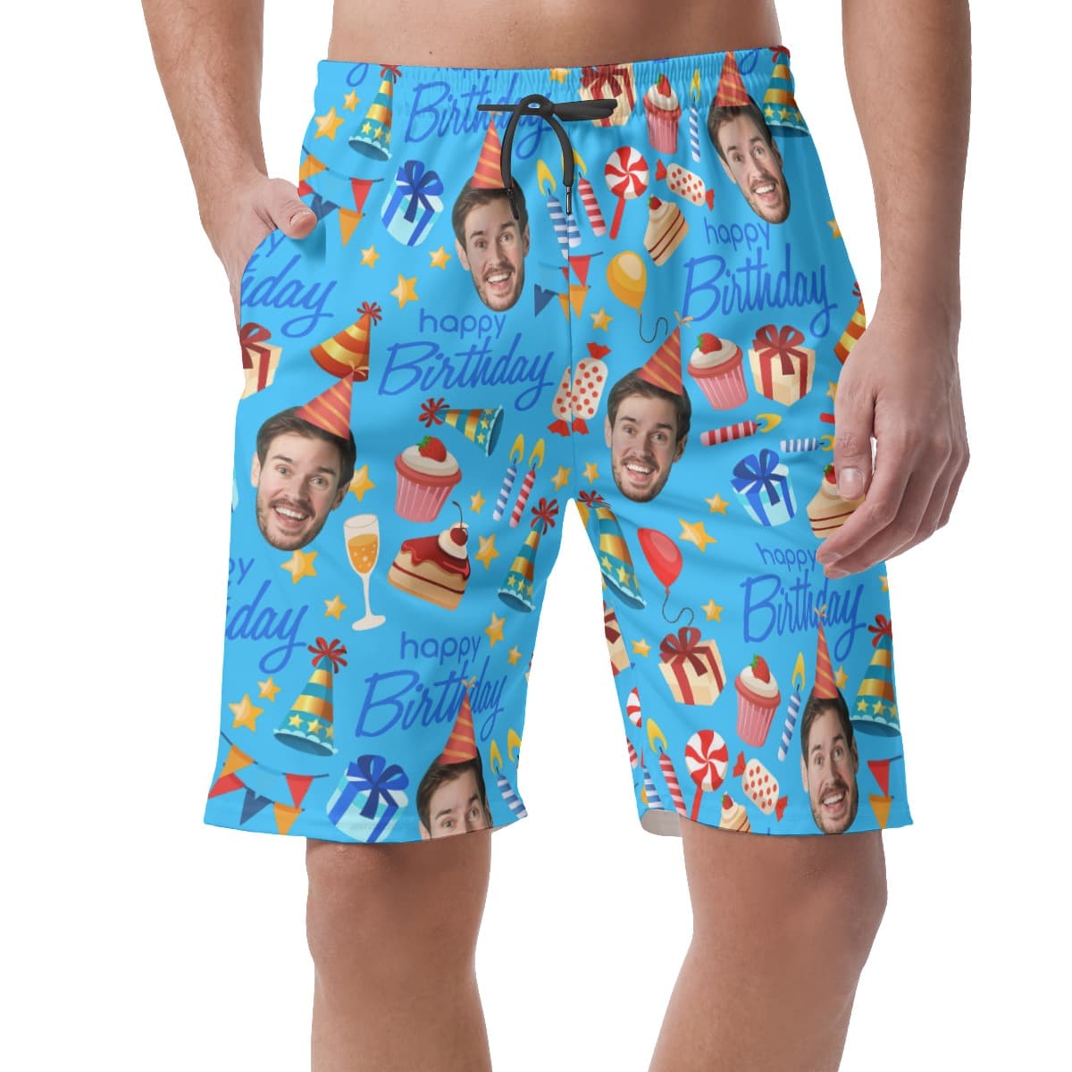 Custom Face Happy Birthday Shorts For Men (1)