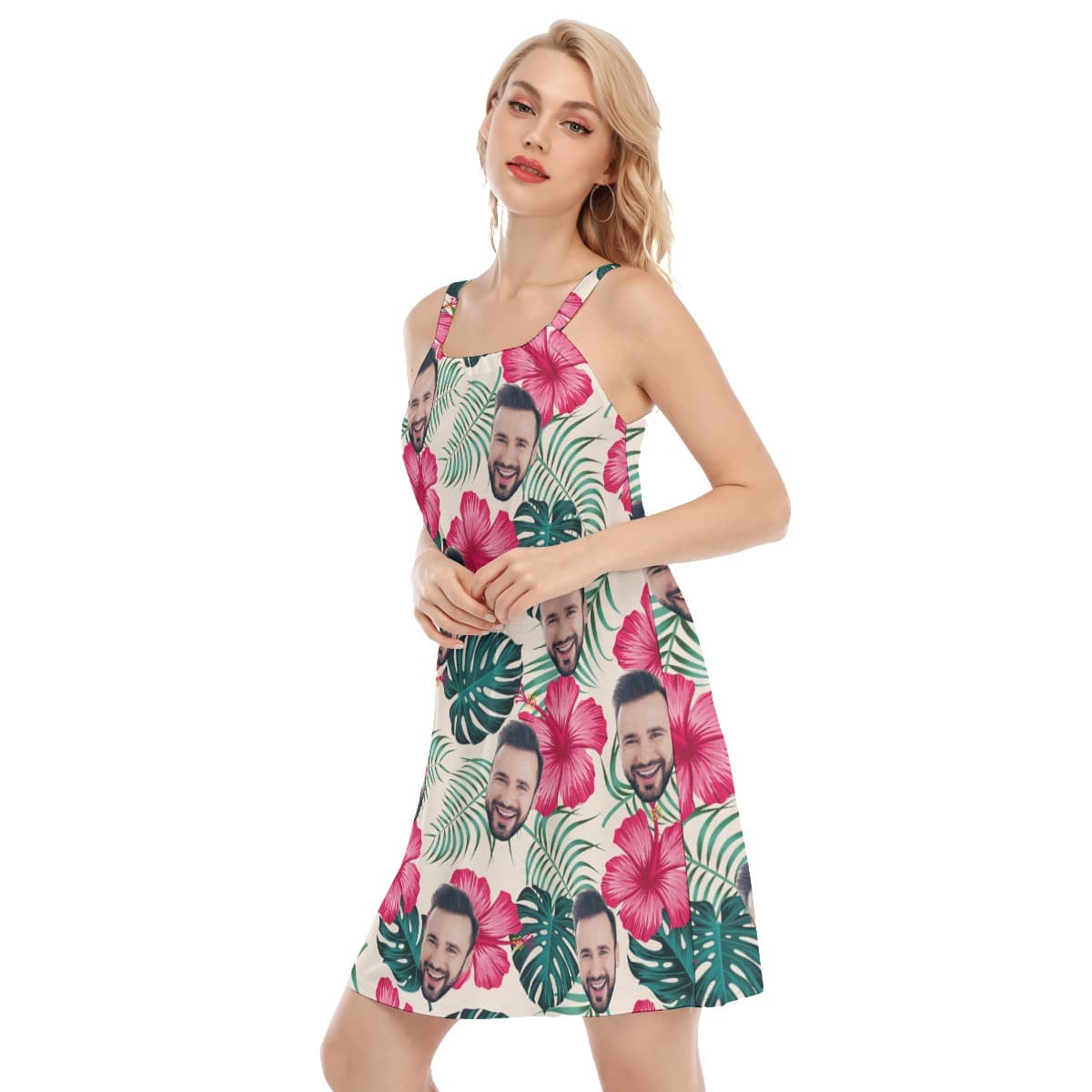 Custom Face Hawaiian Cami Dress (4)