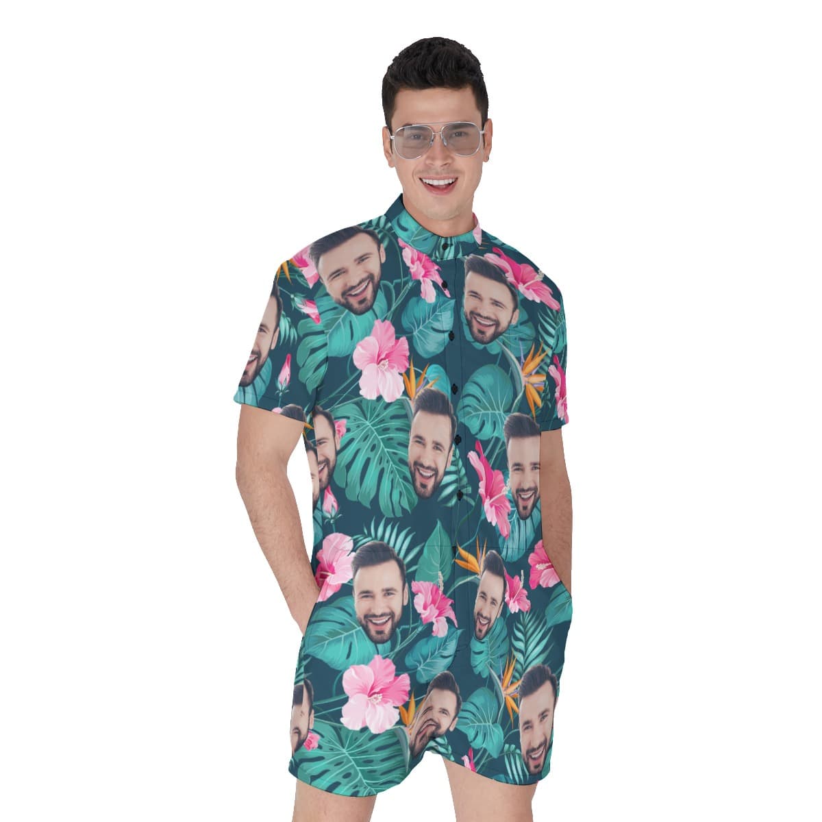 Custom Face Hawaiian Rompers For Men (1)
