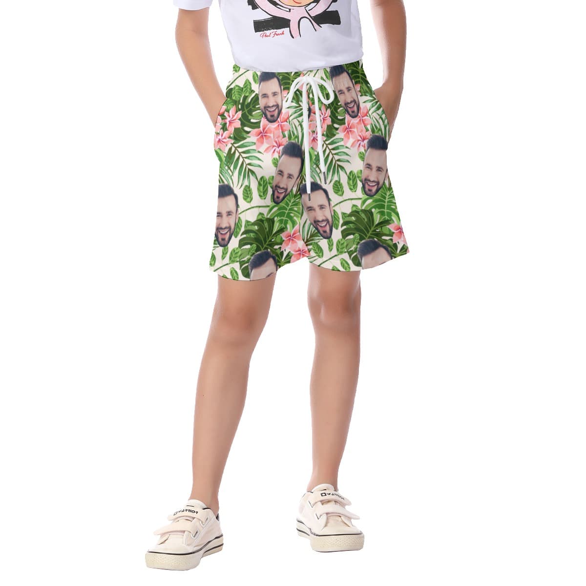 Custom Face Hawaiian Shorts For Kids (1)