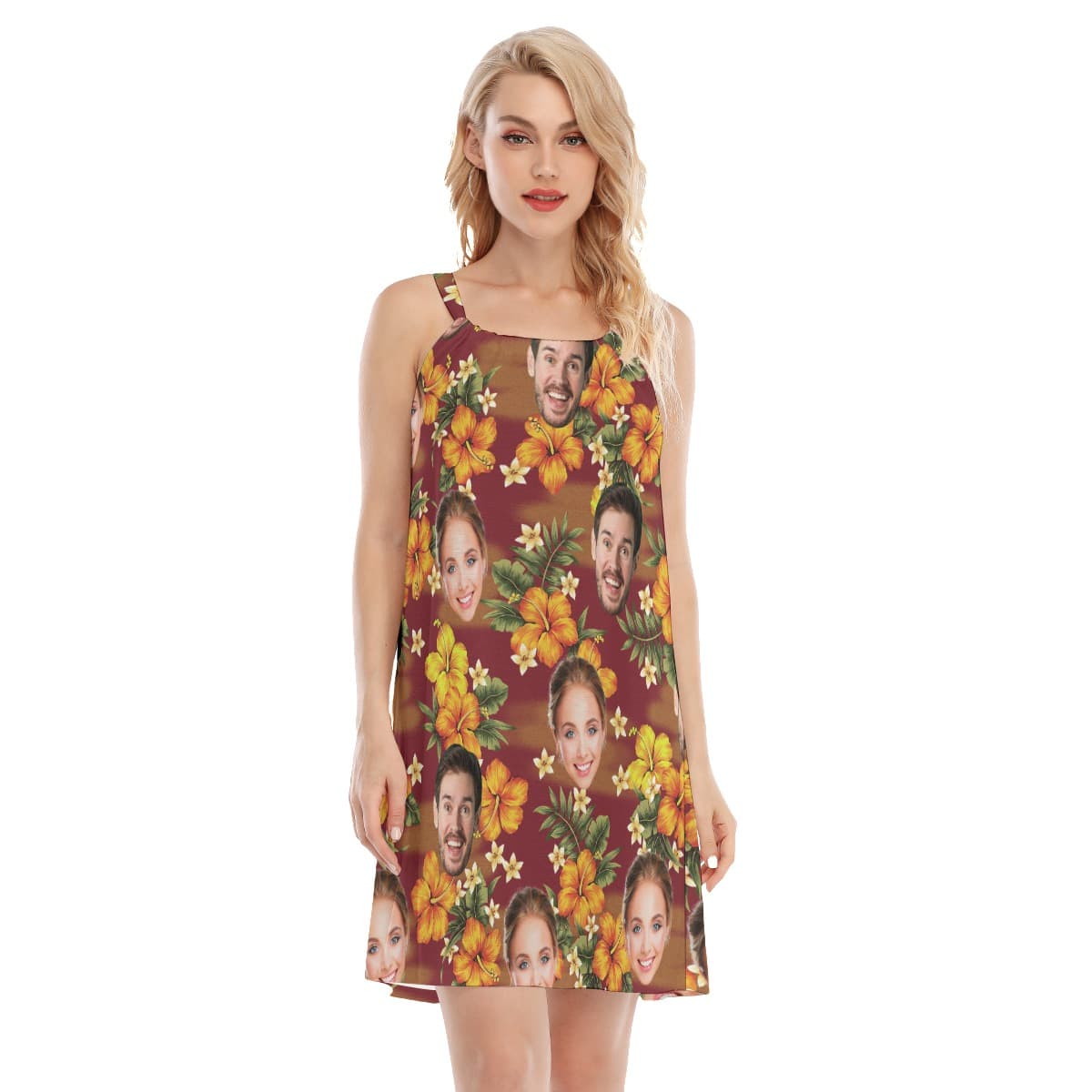 Custom Face Hawaiian Summer Dress (1)