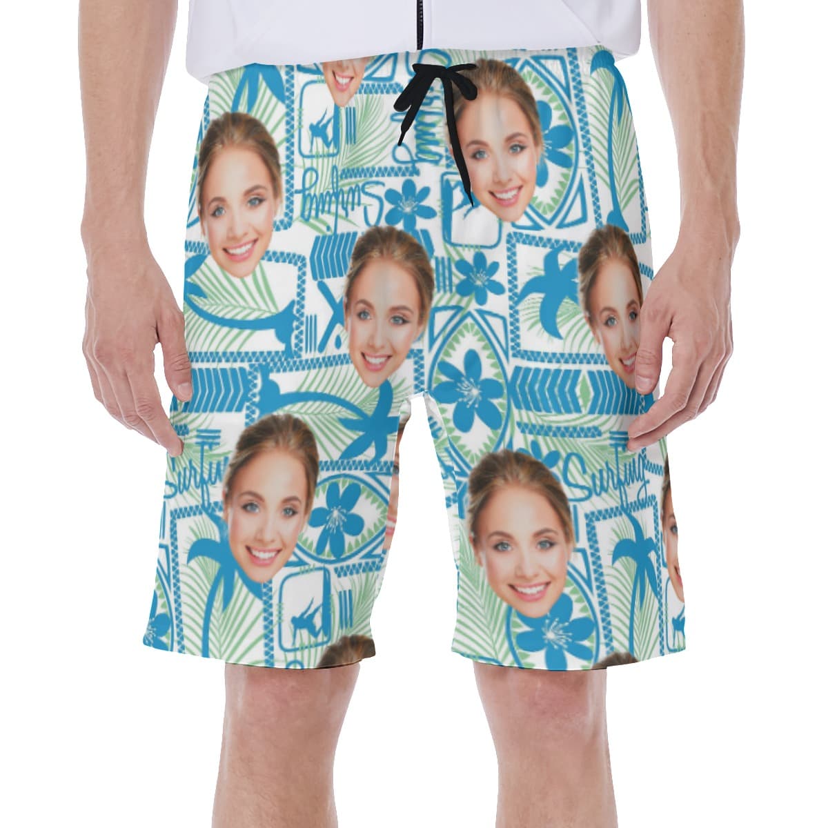 Custom Face Surfing Beach Shorts For Men (1)