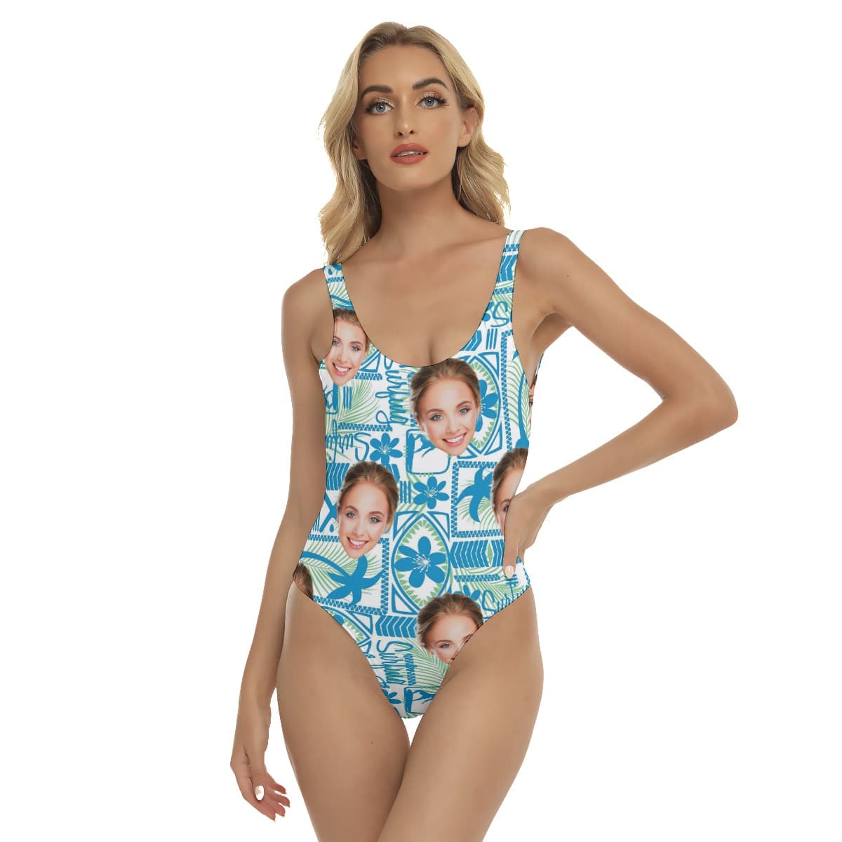 Custom Face Surfing One Piece Swimsuit (1)