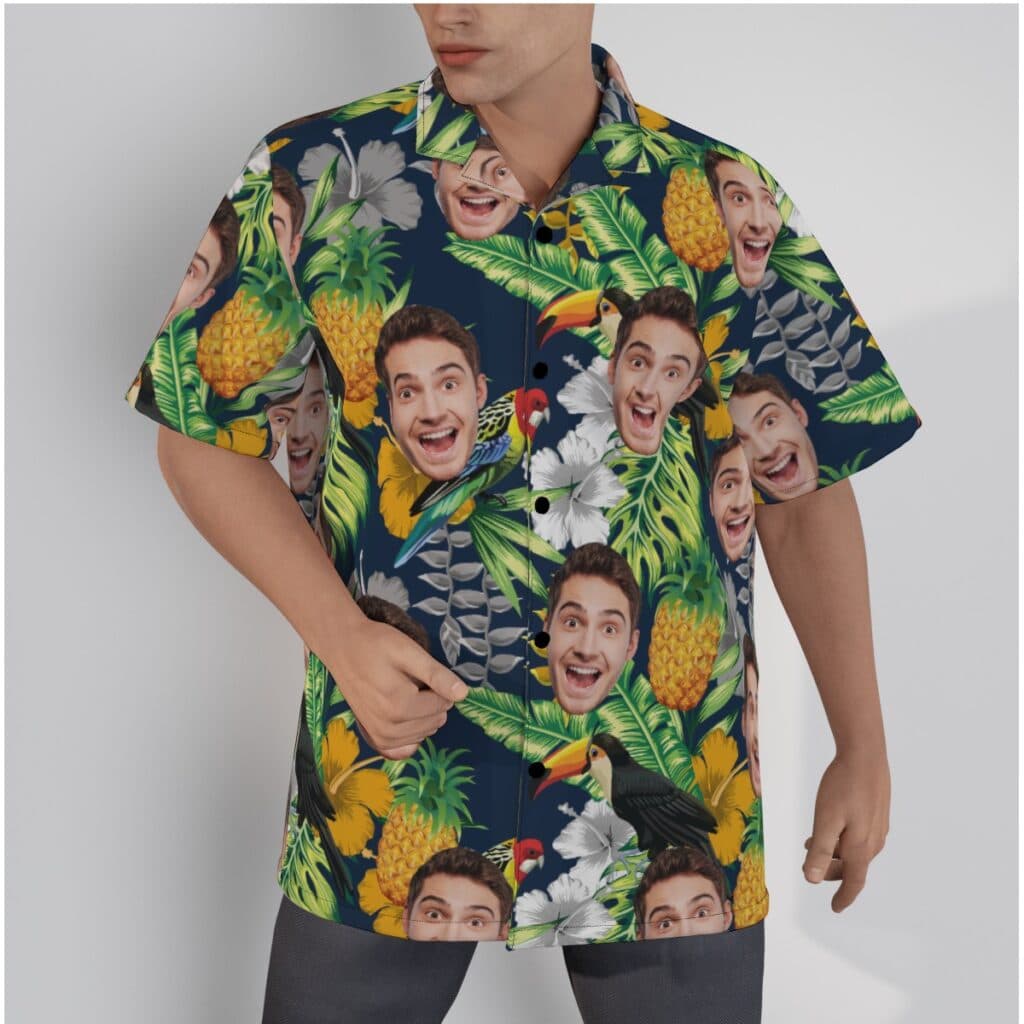 Custom Face Tropical Parrots Hawaiian Shirt