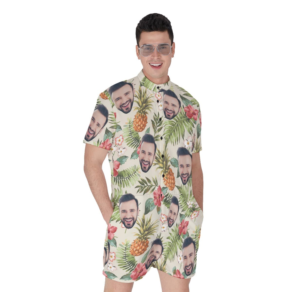 Custom Face Tropical Romper For Men (1)