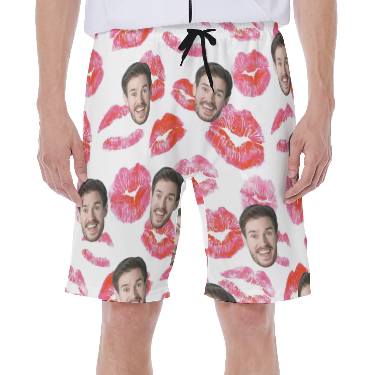 Custom Face Valentine Hawaiian Swim Trunks For Men