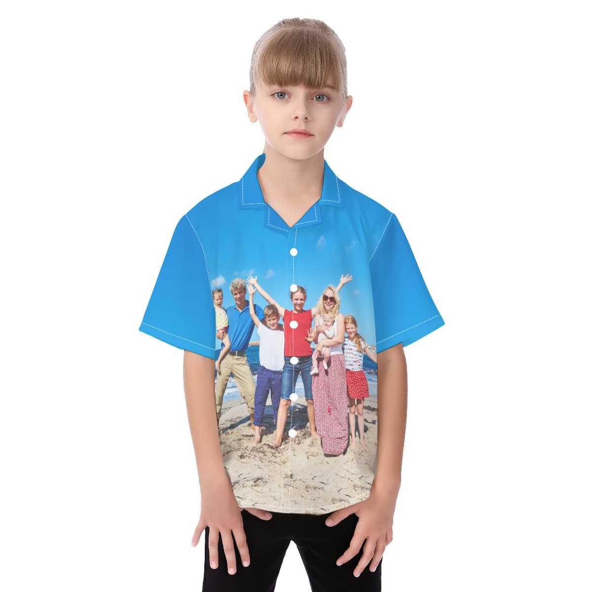 Custom Family Phot Kid’s Hawaiian Shirt (1)