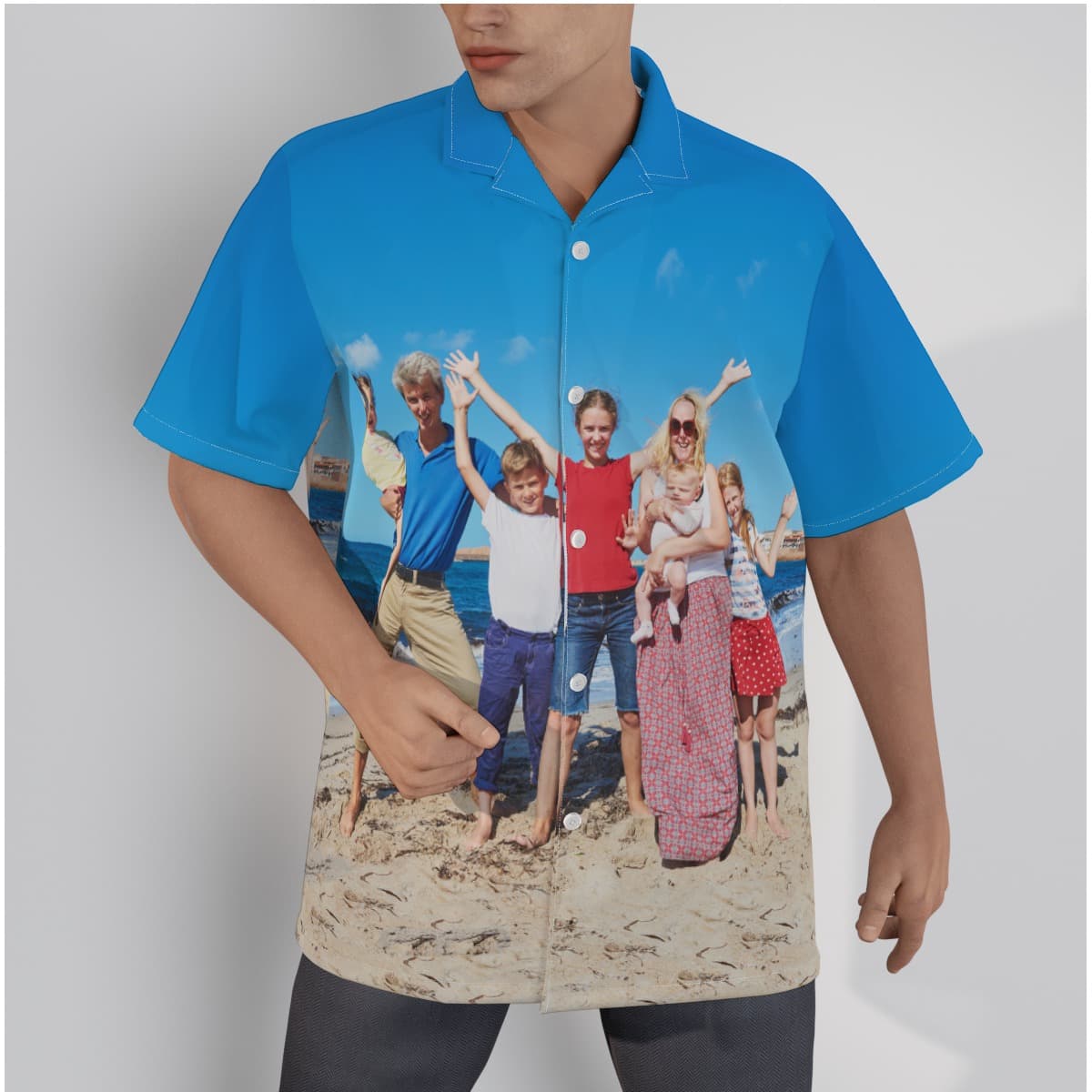 Custom Family Photo Hawaiian Shirt For Men (1)