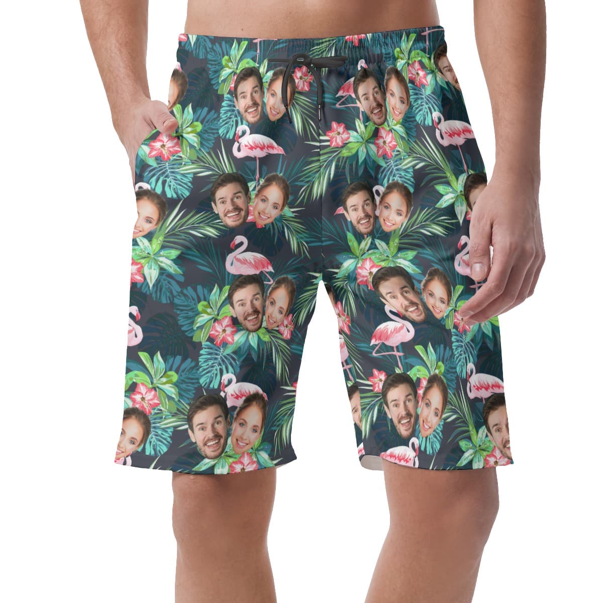 Custom Flamingo Long Hawaiian Shorts With 2 Faces (1)