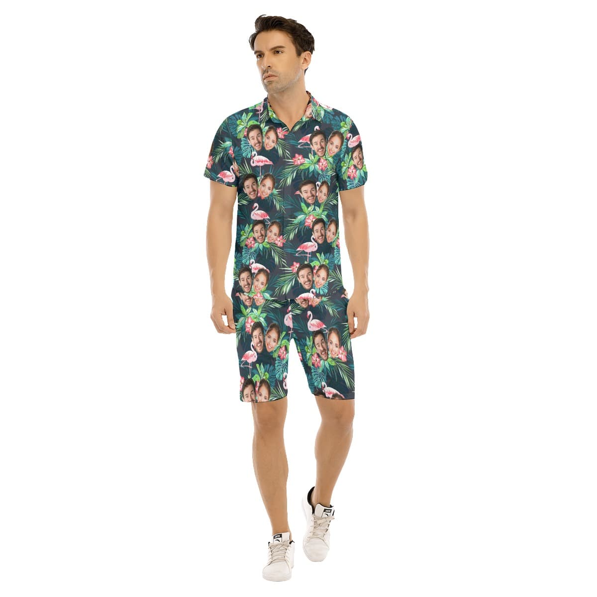 Custom Flamingo Men's Hawaiian Set With 2 Faces (1)