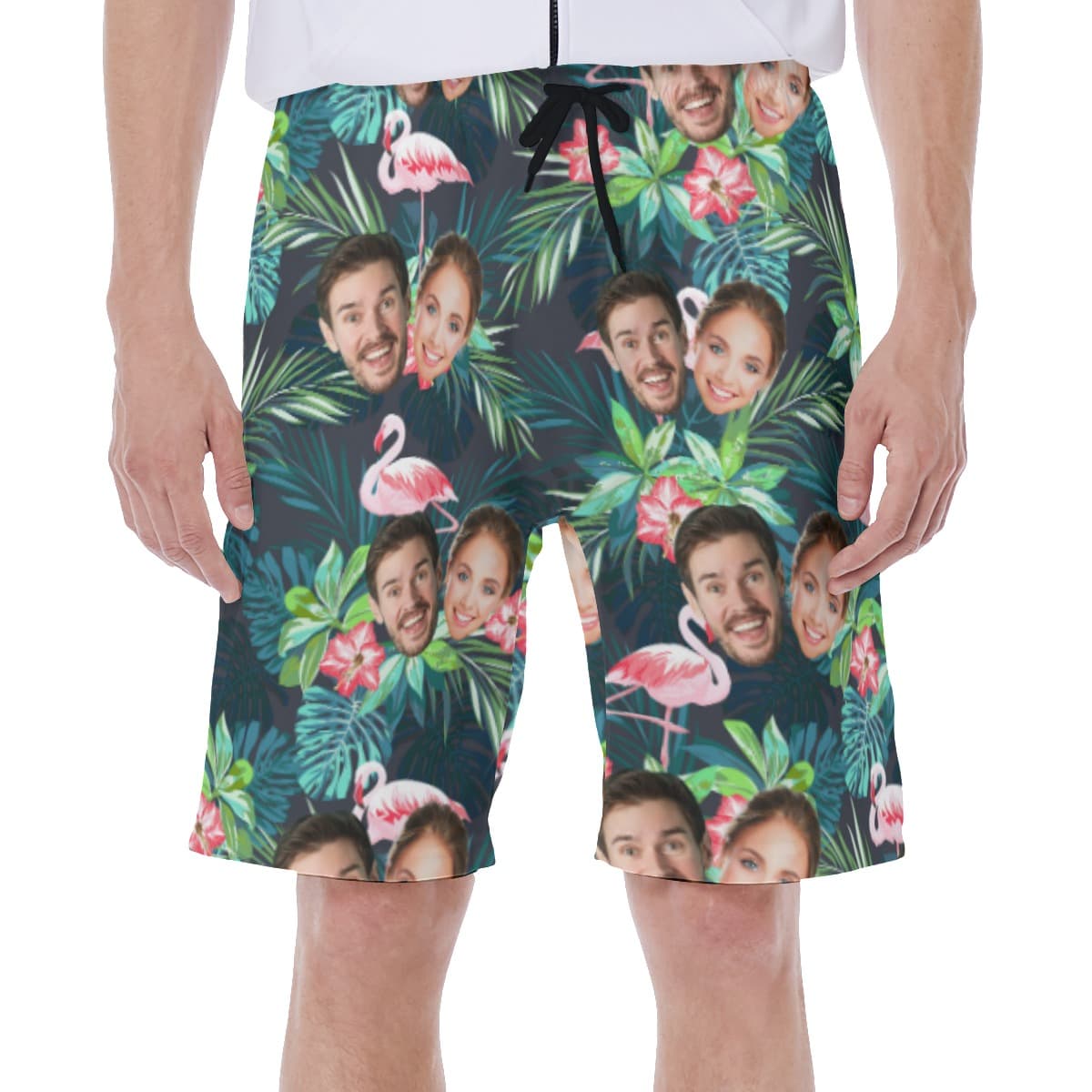 Custom Flamingo Men's Swim Trunks With 2 Faces (1)