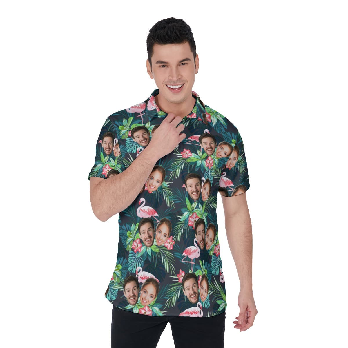 Custom Flamingo Polo Shirt With 2 Faces (1)