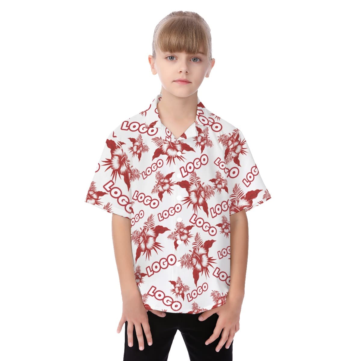 Custom Logo Kid's Button Up Shirt (1)