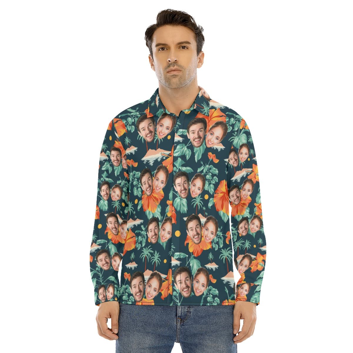 Custom Long Sleeve Hawaiian Shirt With 2 Faces (1)