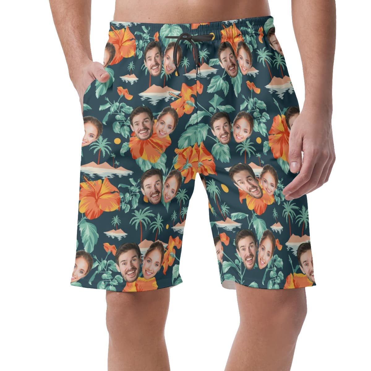 Custom Men's Hawaiian Shorts With 2 Faces (1)
