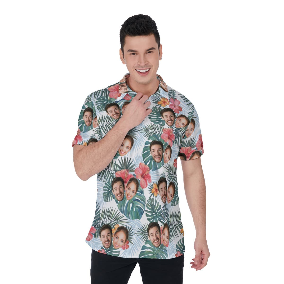 Custom Multiple Faces Polo Golf Shirt (1)