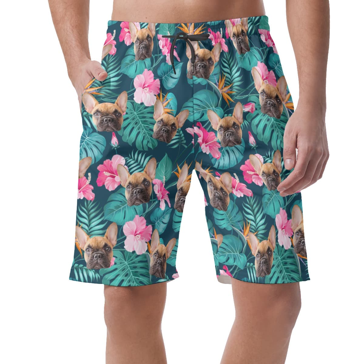Custom Pet Tropical Hawaiian Shorts For Men (2)