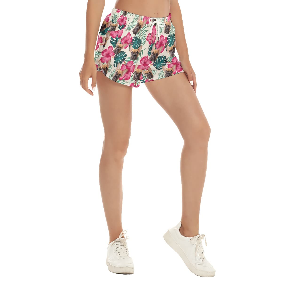 Custom Pet’s Face Hawaiian Shorts For Women (3)