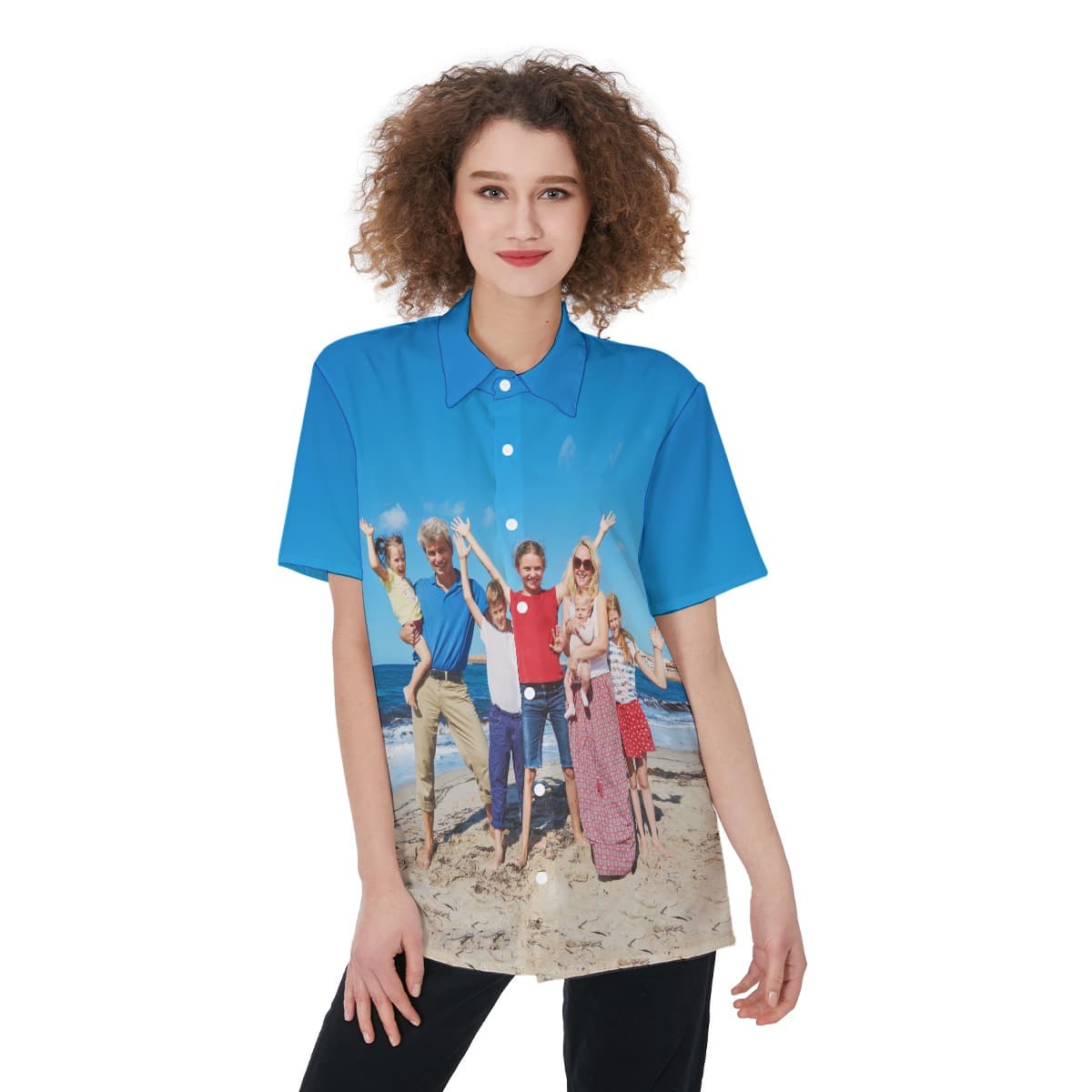 Custom Photo Family Hawaiian Shirt For Women (1)