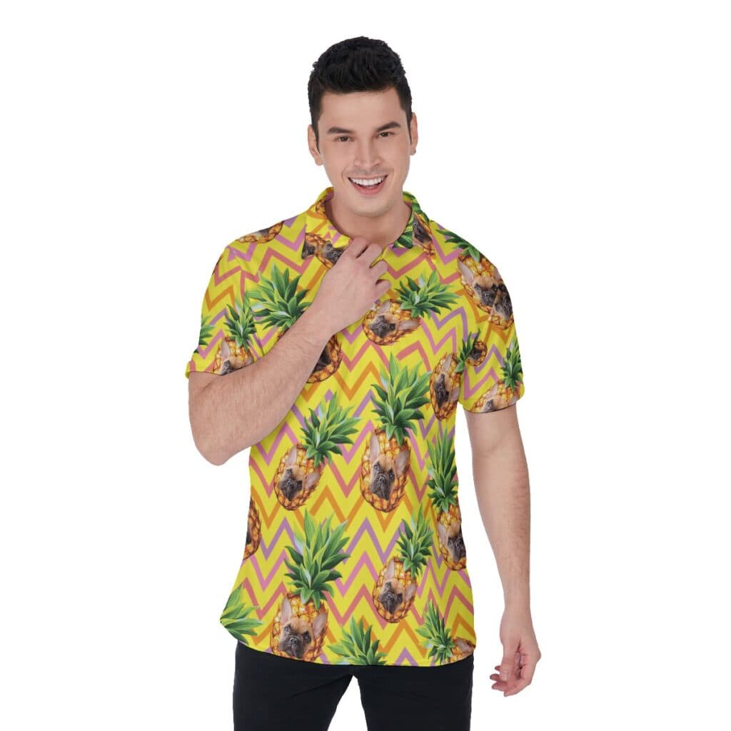 Custom Pineapple Hawaiia Polo Shirt With Pet Face