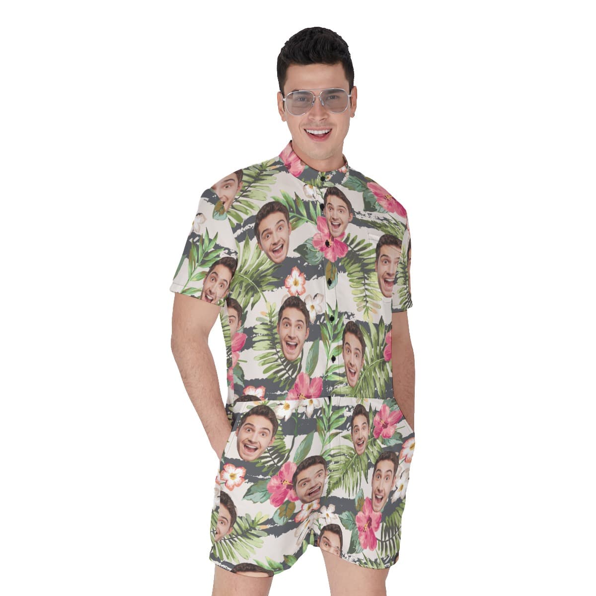 Custom Sports Team Tropical Hawaiian Romper For Men (1)