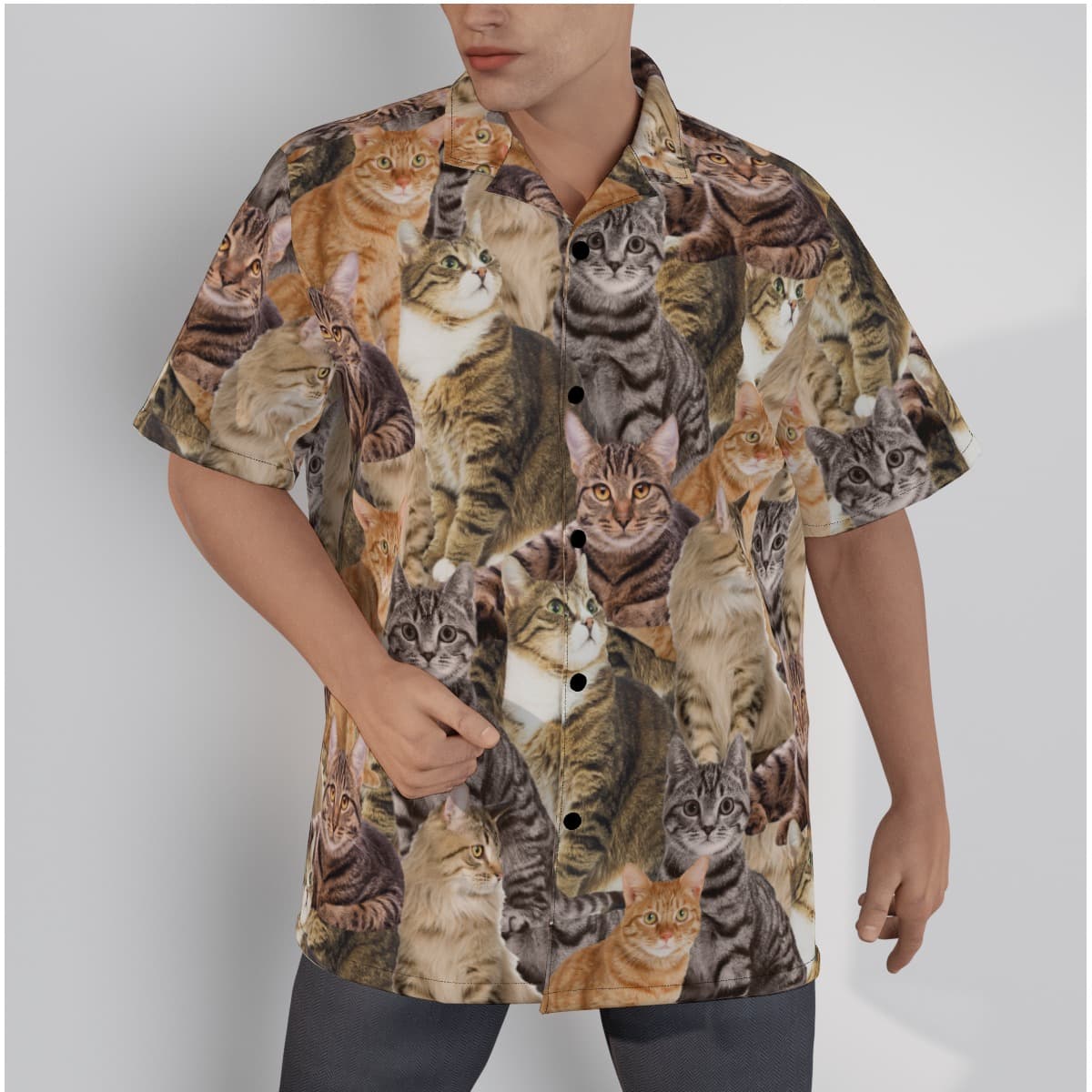 Custom Your Own Photo Cat Lover Hawaiian Shirt (1)