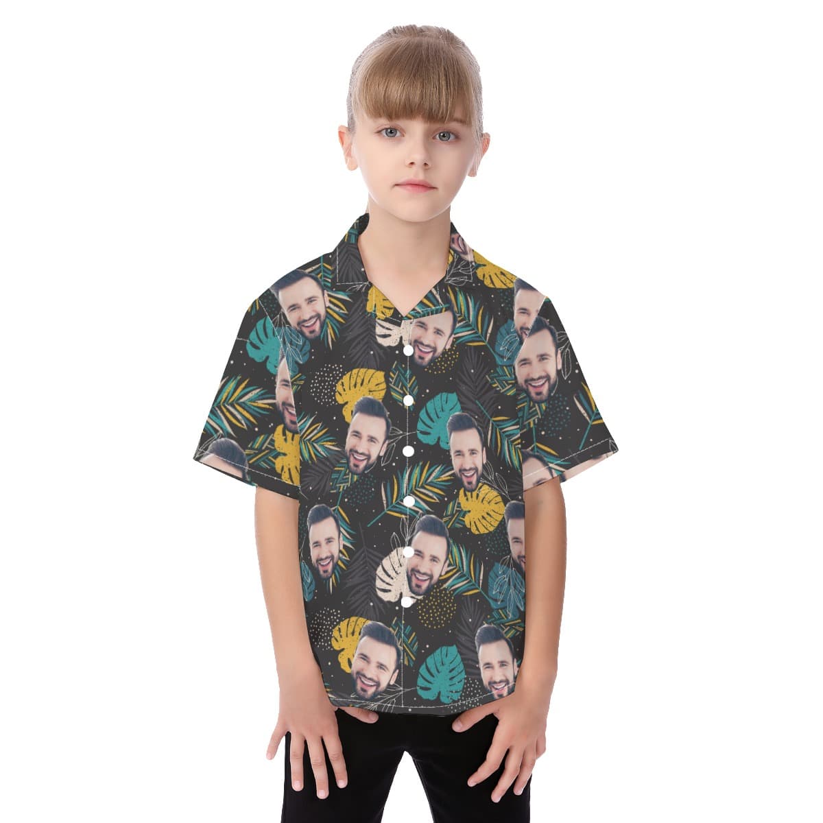 Cute Custom Face Hawaiian Shirt For Kids (1)