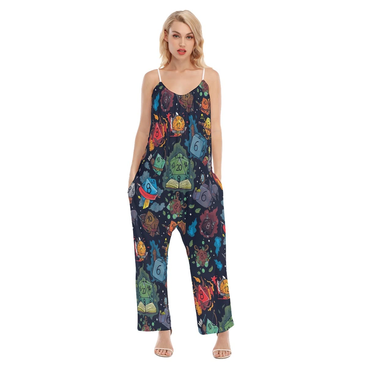 Dnd Dice Hawaiian Loose Women's Jumpsuit (1)