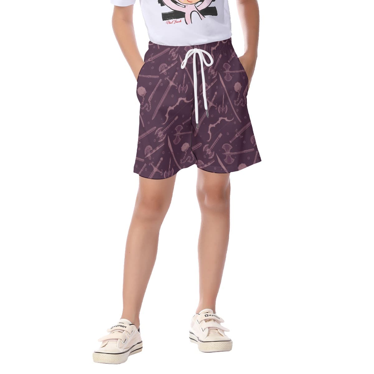 Dnd Medieval Weapons Hawaiian Shorts For Kids (1)