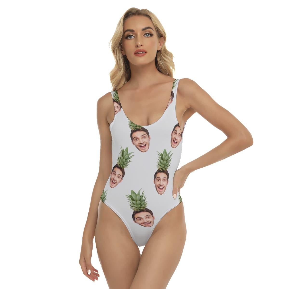 Face Custom Aloha One Piece Swimsuit For Women (1)