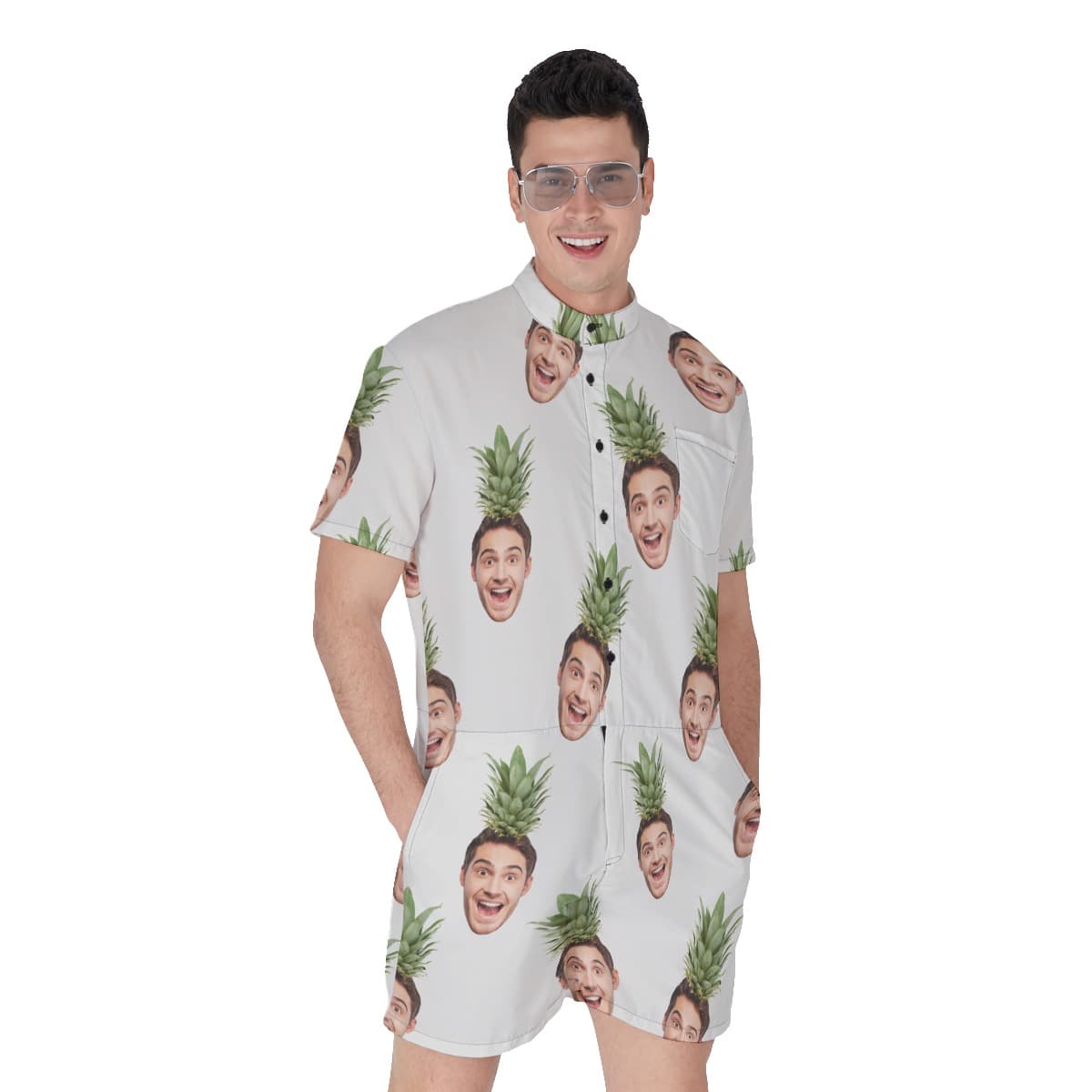 Face Custom Aloha Romper For Men (1)
