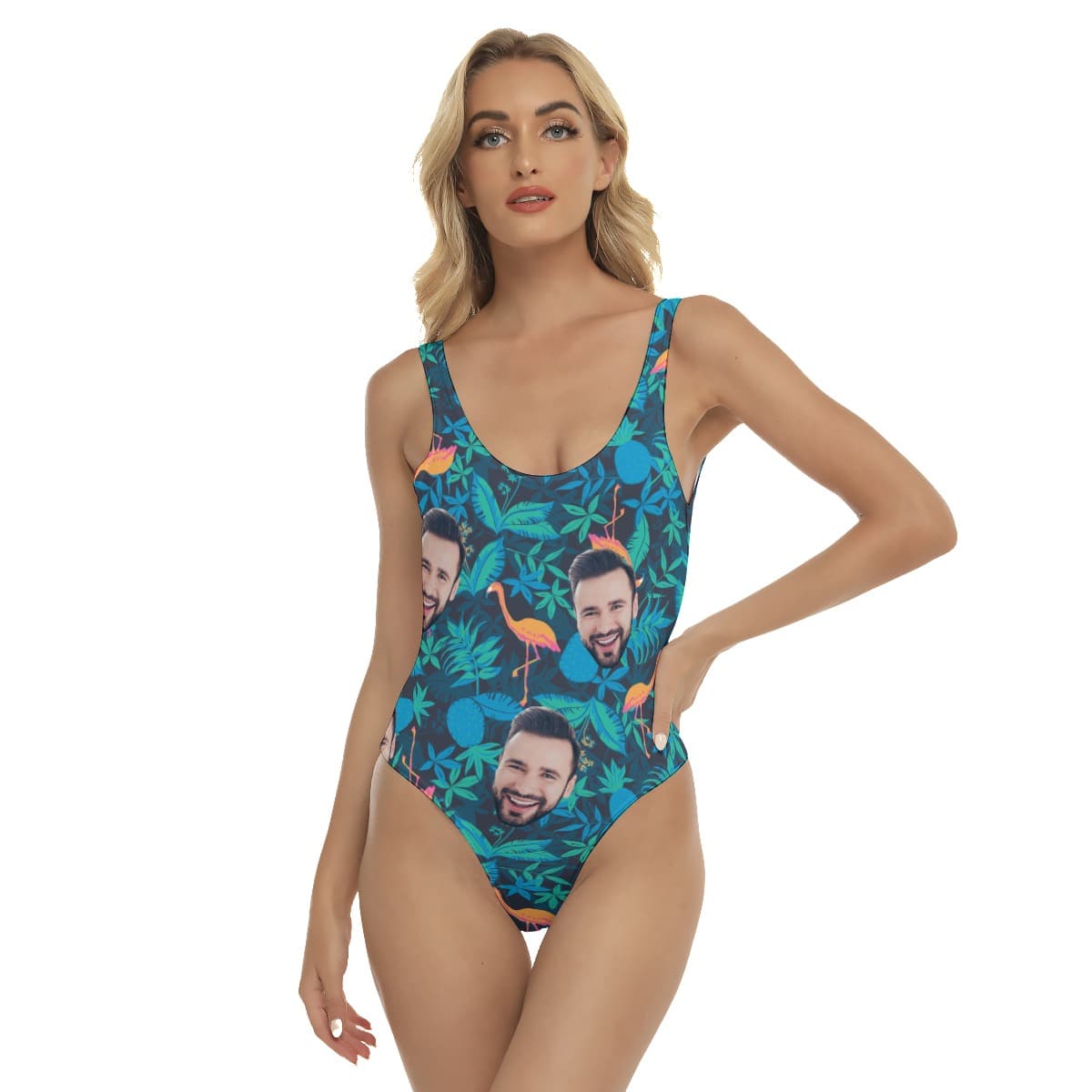 Face Custom Hawaiian One Piece Swimsuit For Women (1)