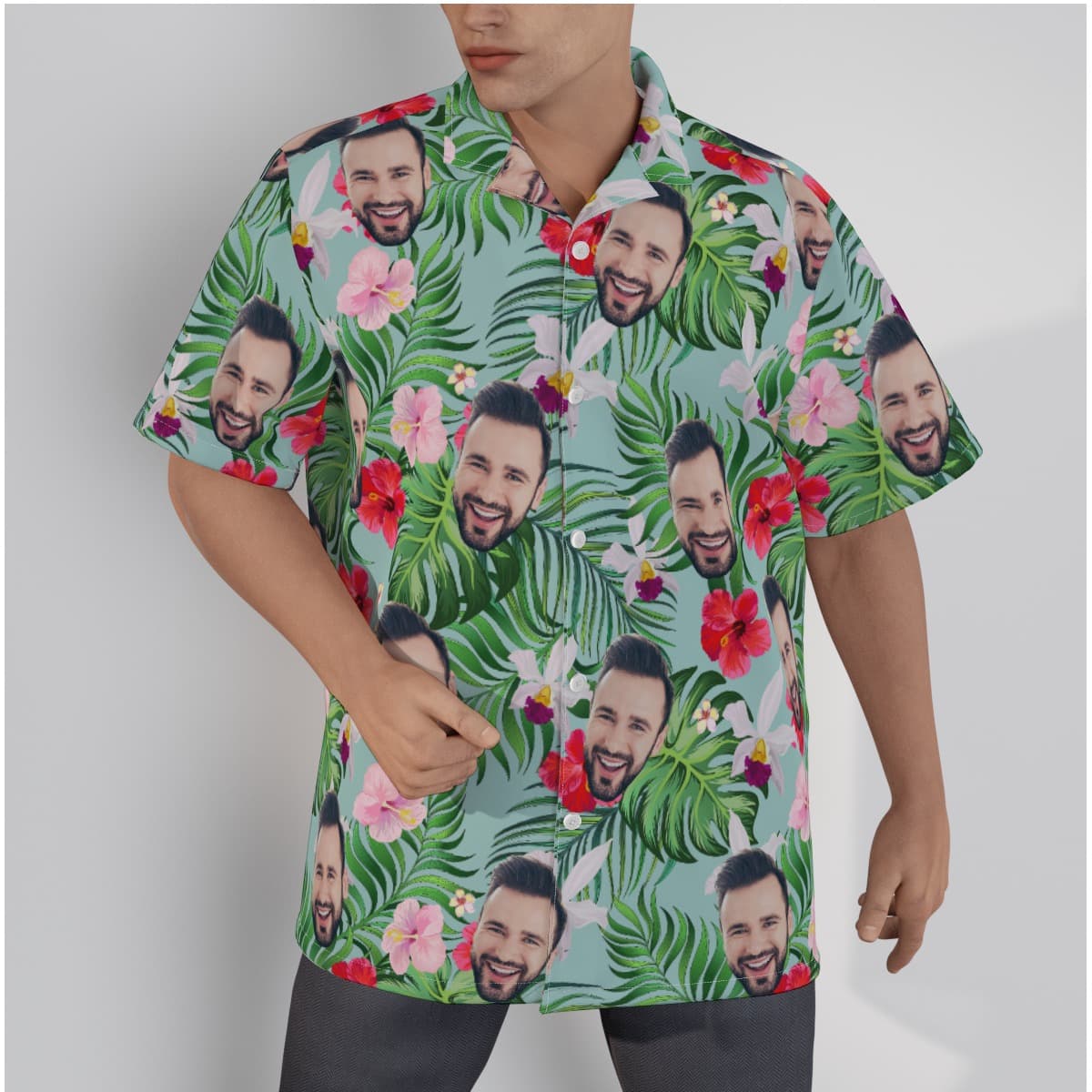 Flower Hawaiian Shirt With Custom Face (3)