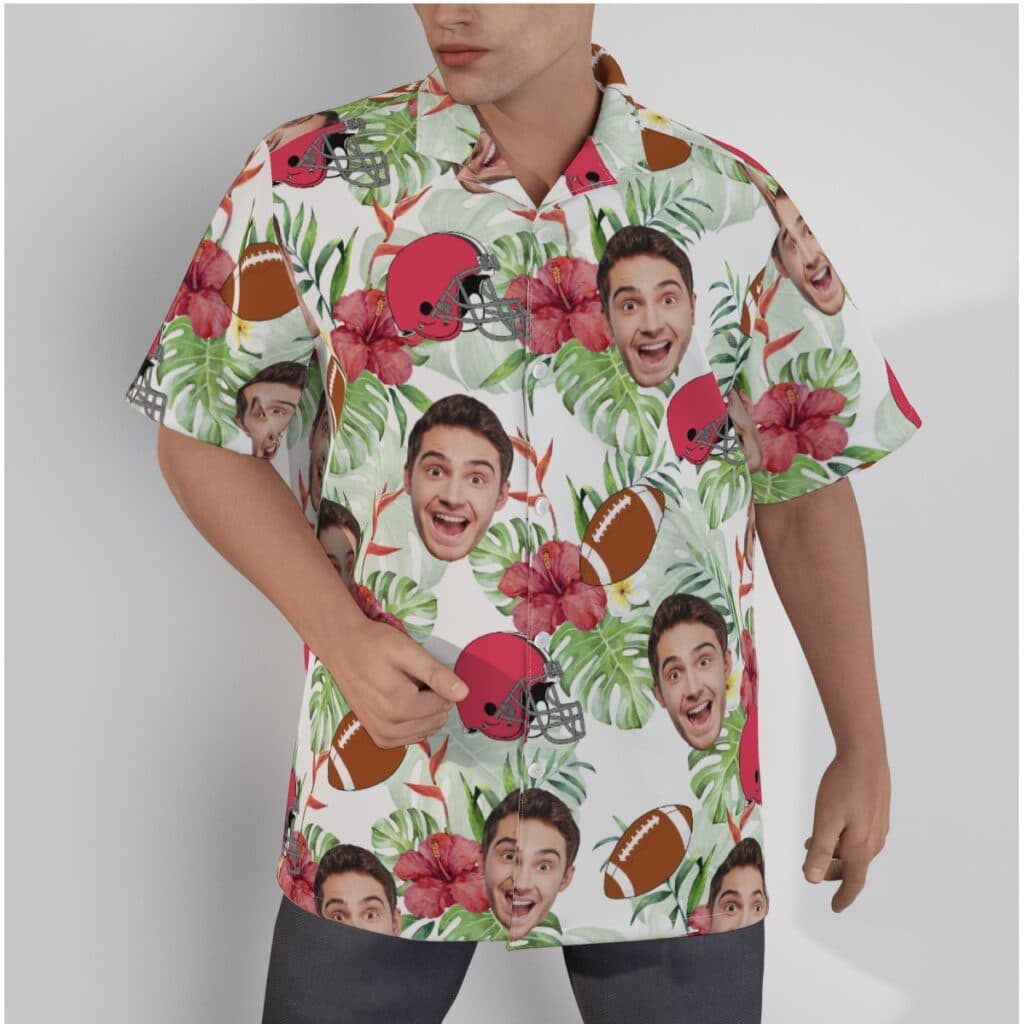Football Custom Face Hawaiian Shirt