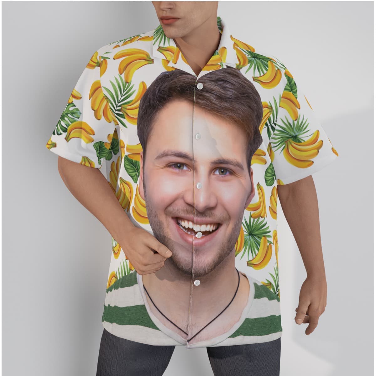 Funny Banana Hawaiian Shirt With Face For Men (1)