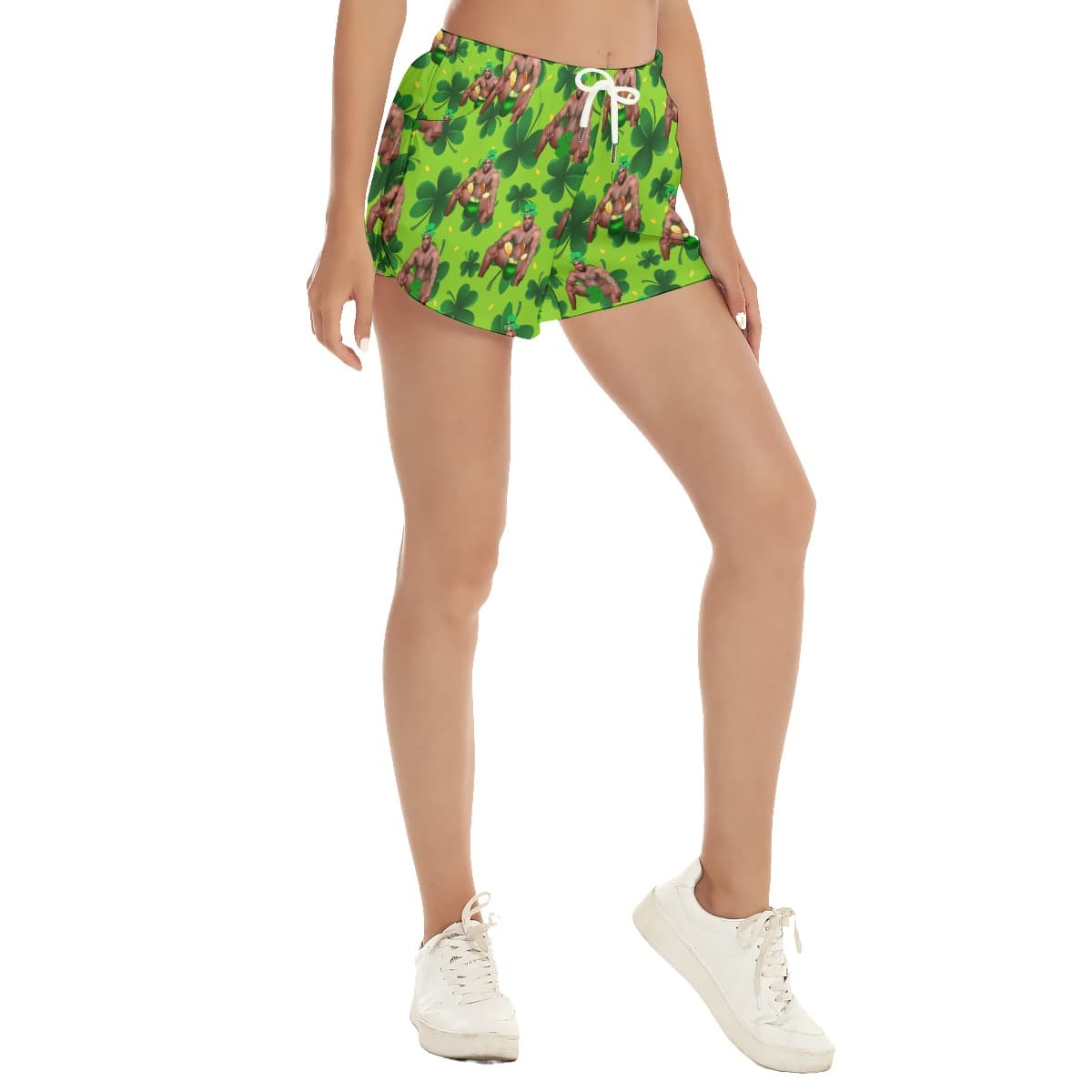 Funny Barry Wood Lucky Charm Hawaiian Beach Shorts For Women (2)