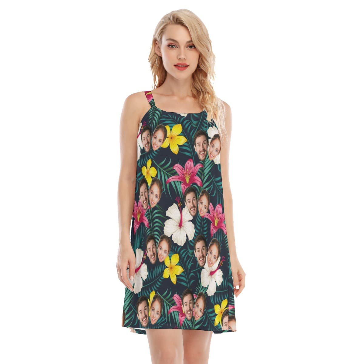 Funny Couple Faces Women's Cami Dress (1)