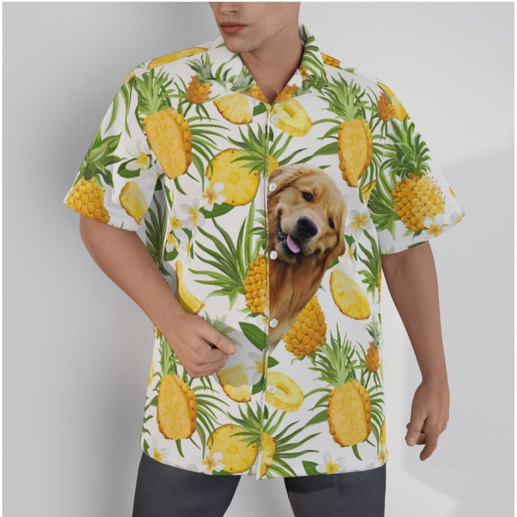 Funny Custom Dog Face Hawaiian Shirt For Men