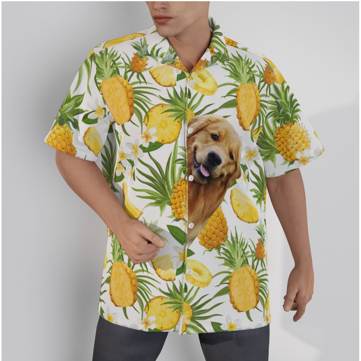 Funny Custom Dog Face Hawaiian Shirt For Men