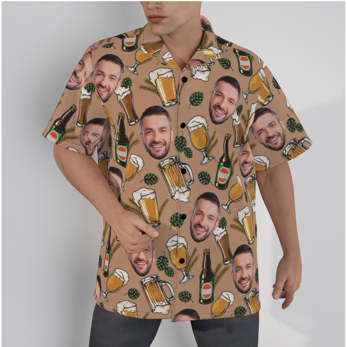 Funny Custom Face Beer Hawaiian Shirt