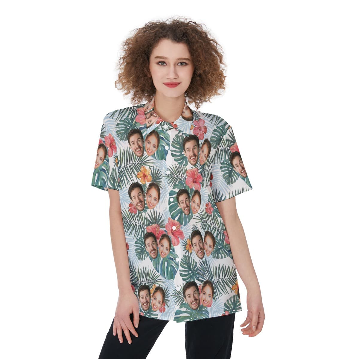 Funny Custom Face Hawaiian Shirt For Couples (1)