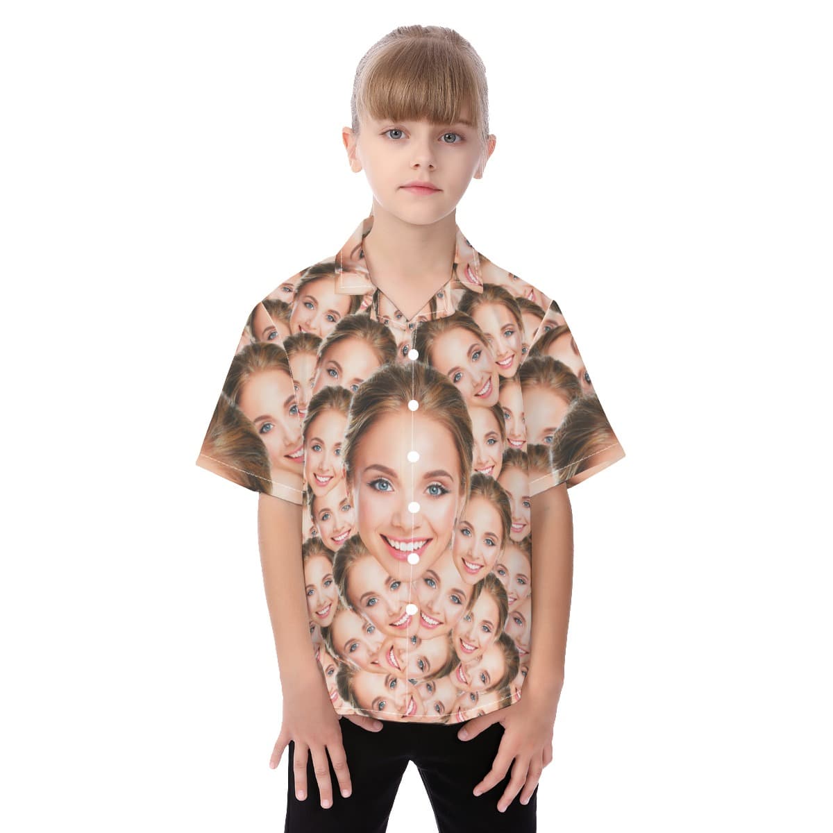 Funny Custom Face Hawaiian Shirt For Kids (1)
