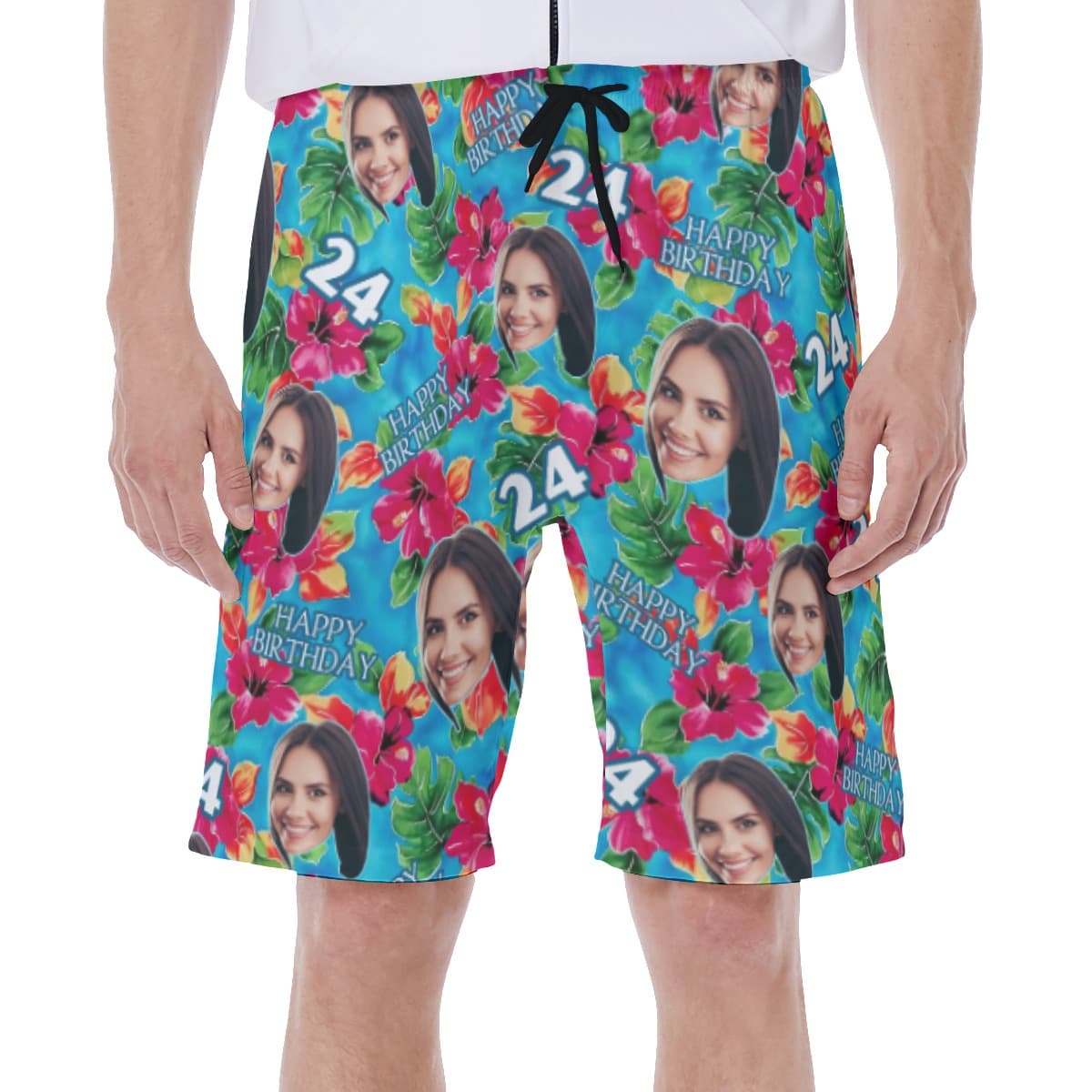 Funny Custom Face Theme Birthday Hawaiian Swimwear