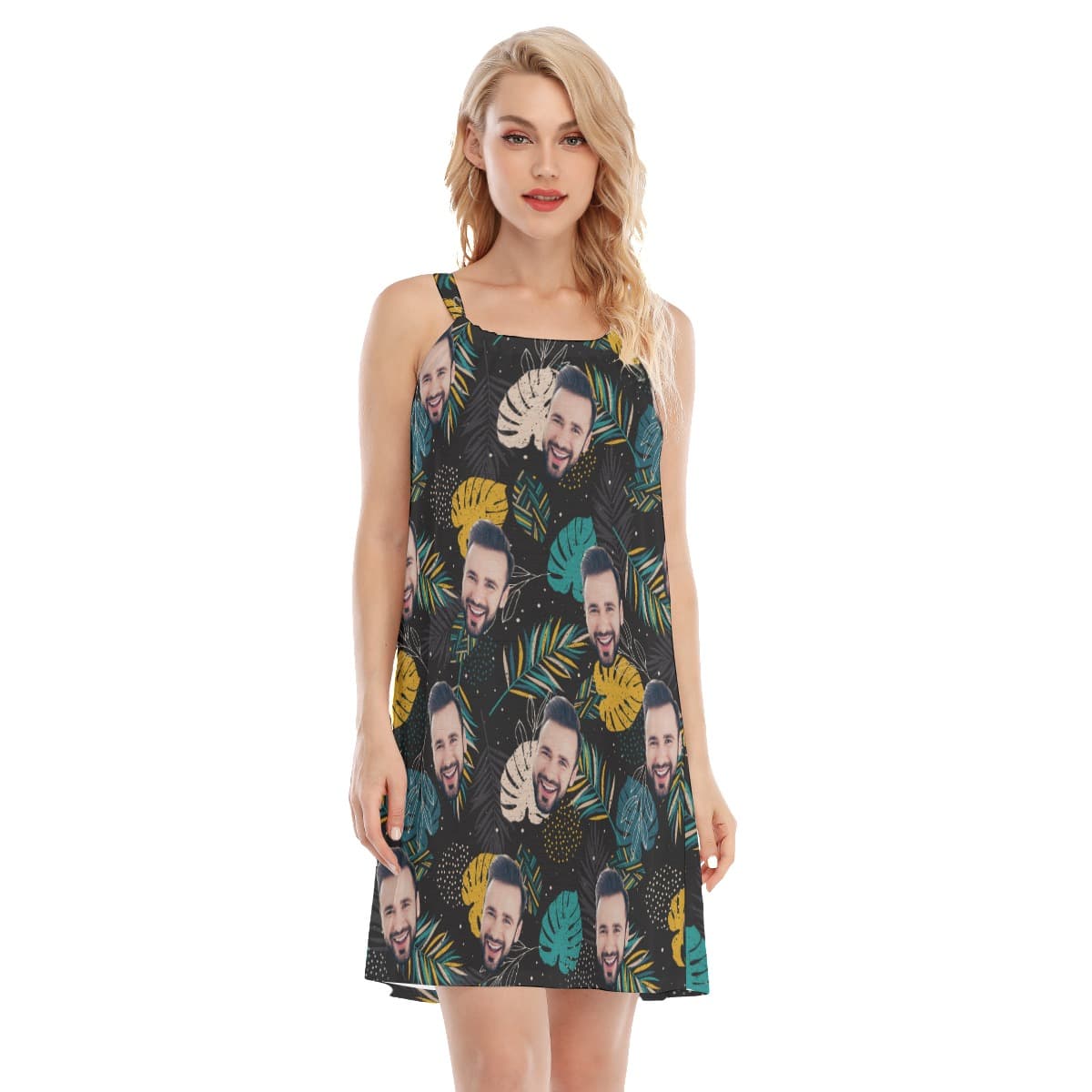 Funny Custom Face Tropical Dress (1)