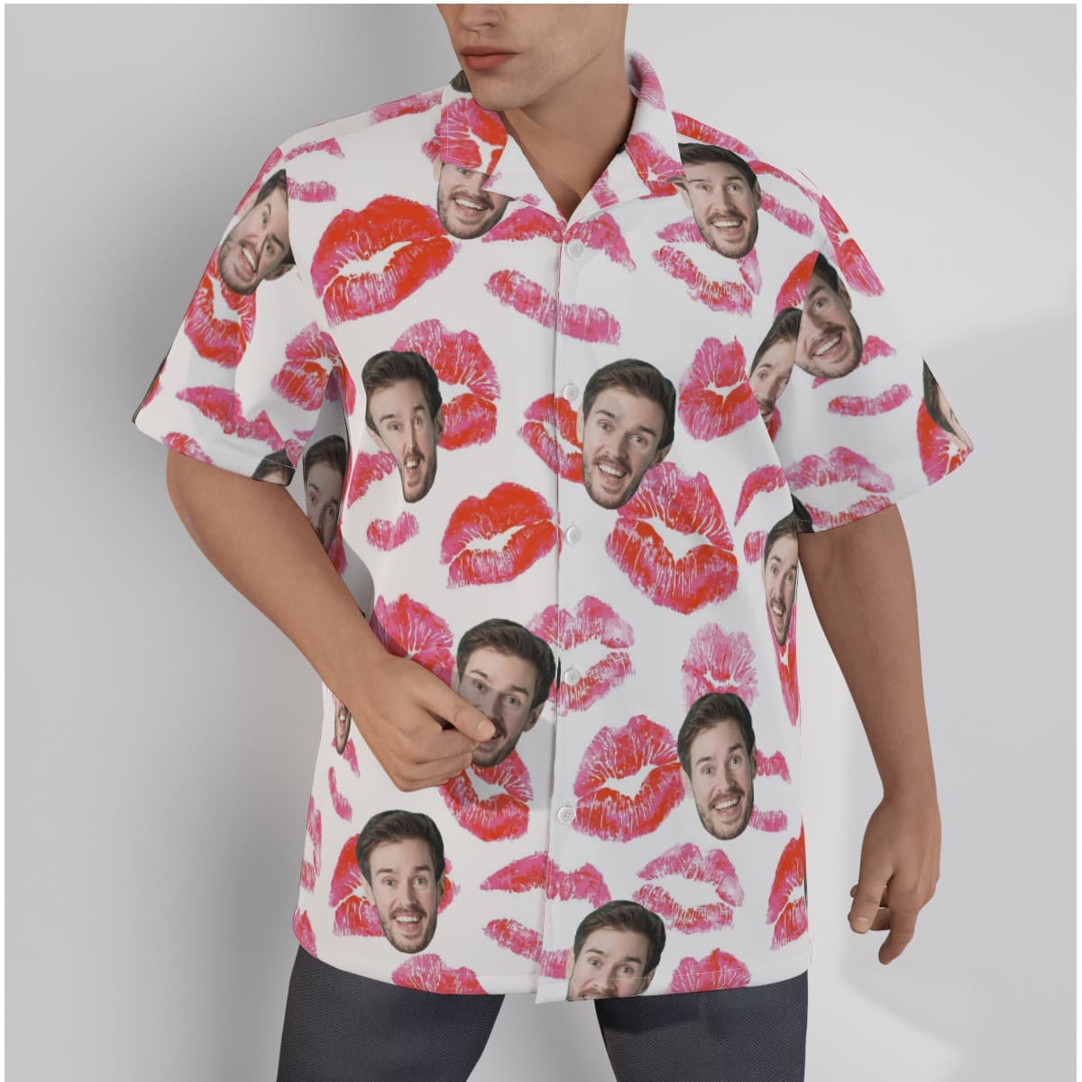 Funny Custom Face Valentine Hawaiian Shirt