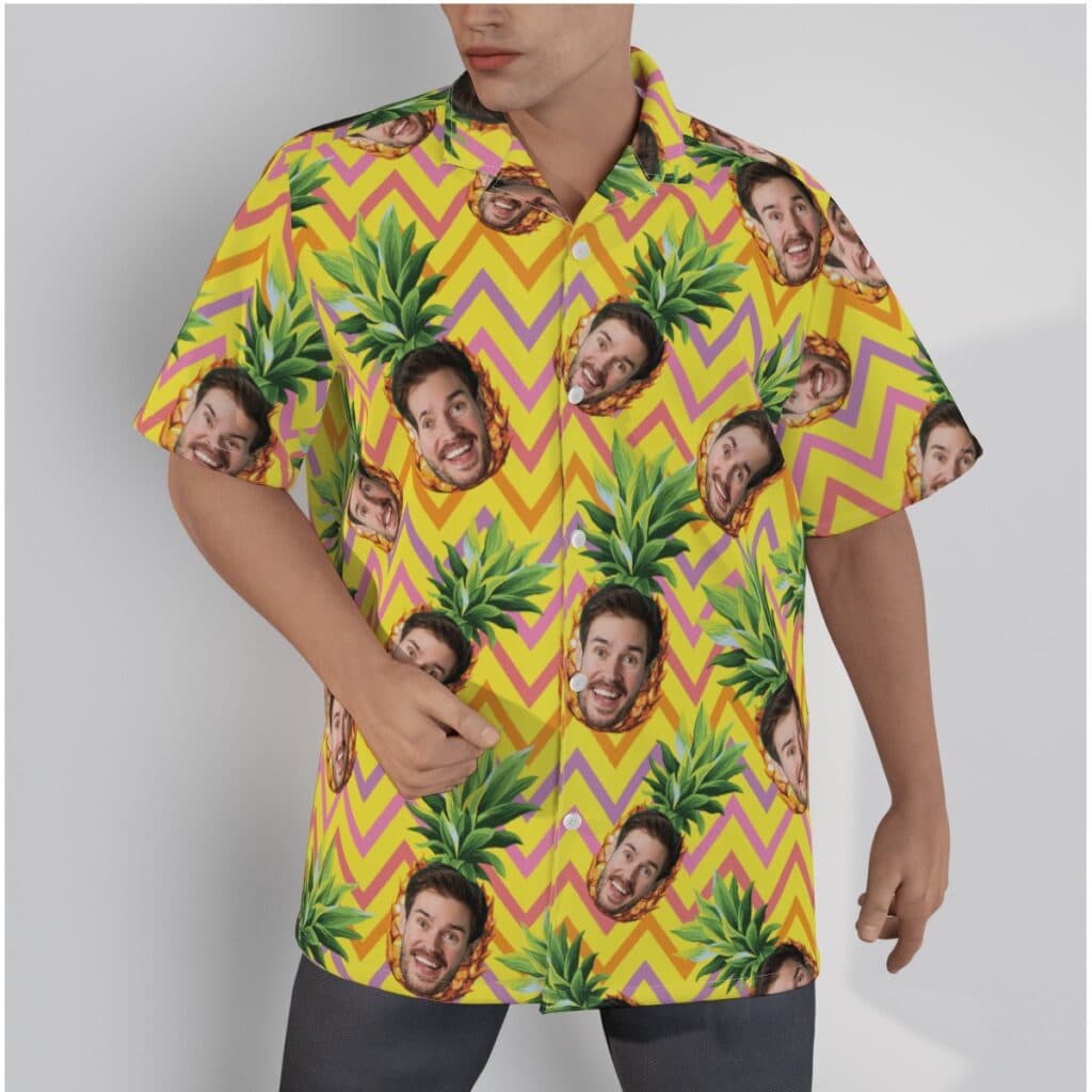 Funny Custom Face With Pineapple Hawaiian Shirt