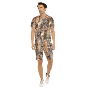 Funny Custom Pet Photo Men's Hawaiian Set (1)