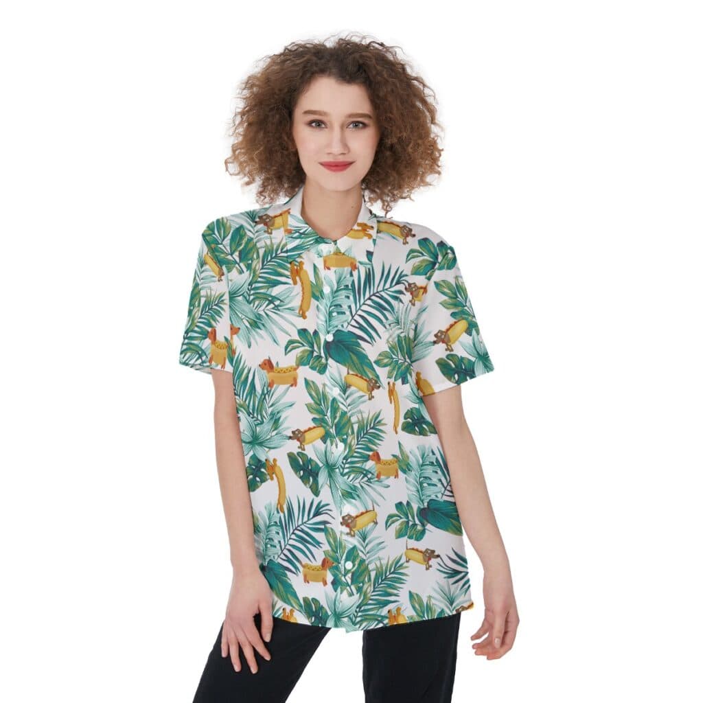 Funny Dachshund Women's Hawaiian Shirt